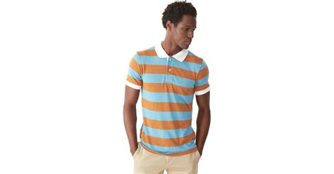 Alternative apparel Ugly Striped Polo Shirt in Blue for Men | Lyst
