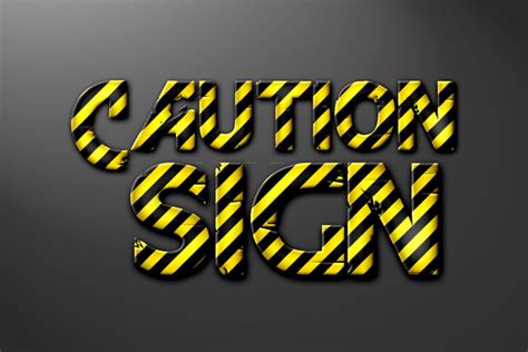 Caution Sign Photoshop Style Design Panoply
