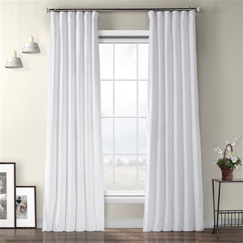 Exclusive Fabrics And Furnishings Pillow White Plush Velvet Curtain 50