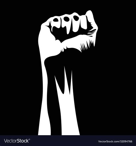 Black And White Fist Hand Silhouette Royalty Free Vector