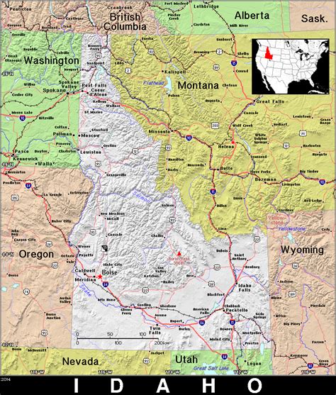 Id · Idaho · Public Domain Maps By Pat The Free Open Source Portable