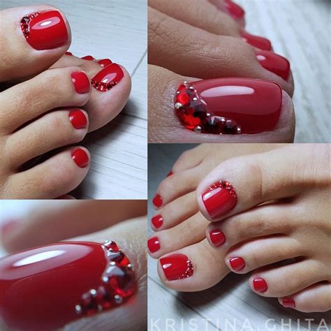 Red Pedicure Summer Pedicure Toe Nails Red Pedicure French Nails
