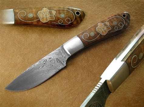 More Silver Wire Inlay Metal Engraving Knife Design Knife Handles
