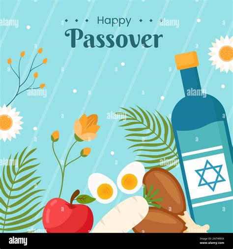 Happy Passover Jewish Holiday Social Media Background Illustration