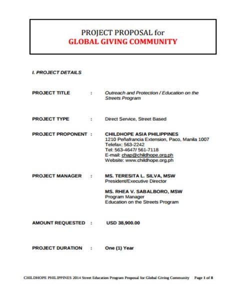 13 Ngo Project Proposal Templates Pdf Doc