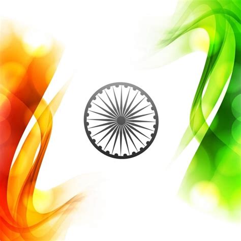 Wavy Tricolor Indian Flag Design Vector Free Download