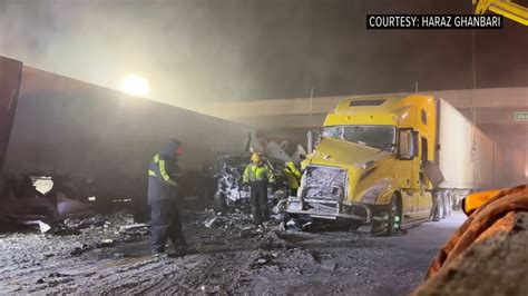SCENE VIDEO Ohio Turnpike crash: Crews work into the night after fatal