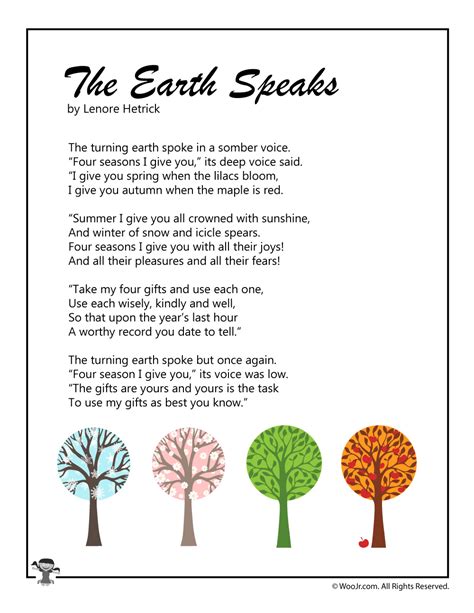 The Earth Speaks Poem For Children Woo Jr Kids Activities