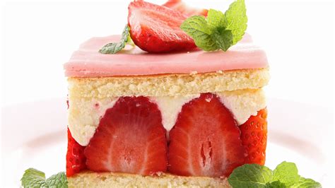 1920x1080 Dessert Sweet Mint Cake Strawberries Coolwallpapersme