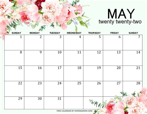 May 2022 Calendar Printable With Notes