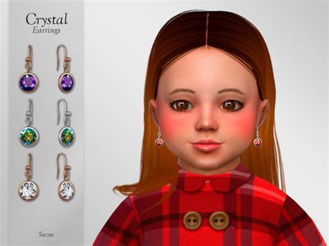 Crystal Earrings Toddler By Suzue At Tsr Lana Cc Finds