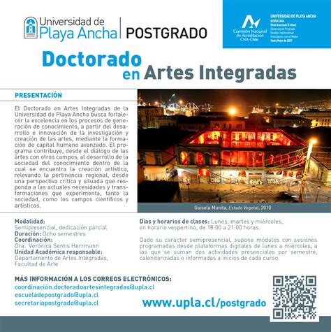 Doctorado En Artes Integradas Universidad De Playa Ancha Postgrado