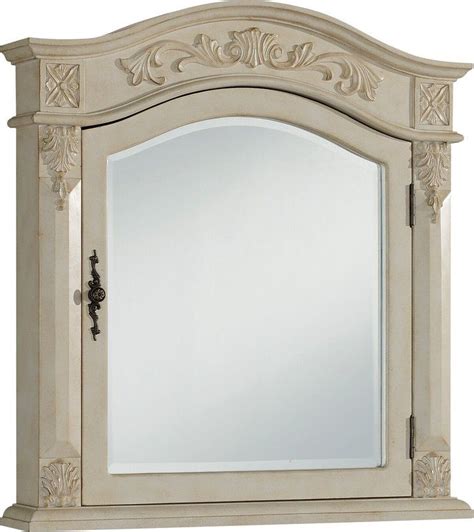 The wood frame has been sealed with a protective lacquer for moisture resistance, and the beveled mirror and tempered glass shelves are as elegant as they are practical. Pin by Amy C on French bathroom | Surface mount medicine ...