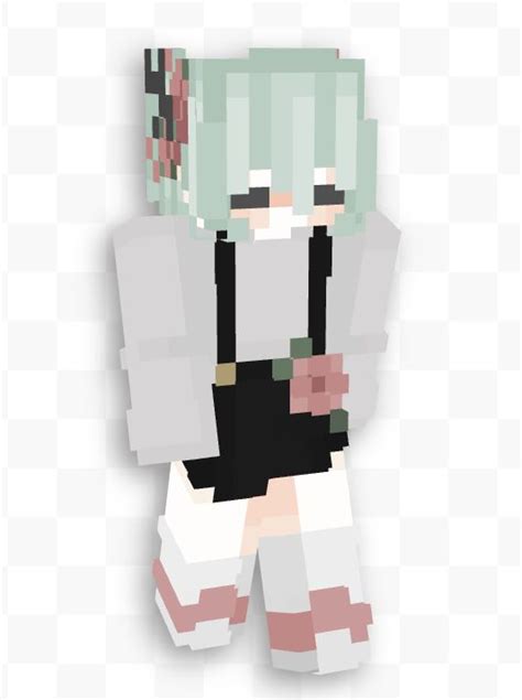 Mint Hair Blue Hair Short Green Hair Minecraft Girl Skins Ninja