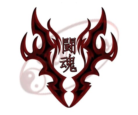 Hazy historic details aren't so bad. Tattoo art: Warrior spirit - kanji tattoo