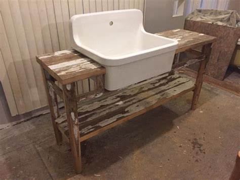 Those ugly utility sinks are really an eyesore but not this one! Wonderful Vintage Highback Farmhouse Sink in Custom Wood ...