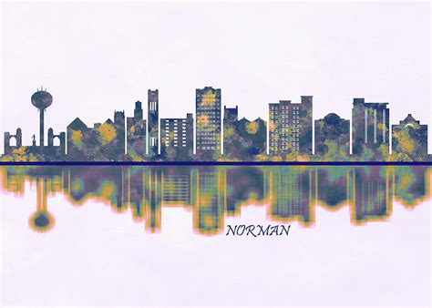Norman Skyline Mixed Media By Nextway Art Fine Art America