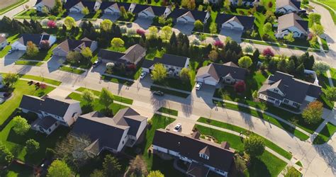 Beautiful Suburbs With Stunning Houses And Landscaped Yards Early