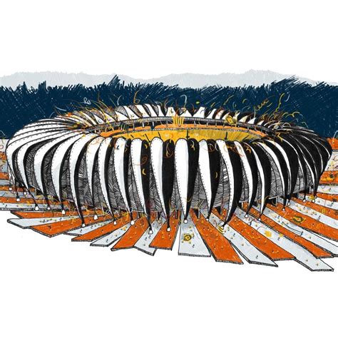 Arte Y Arquitectura Estadio De La Copa Mundial Ilustrados Por Vapor