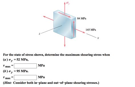 Solved For The State Of Stress Shown Determine The Maximum