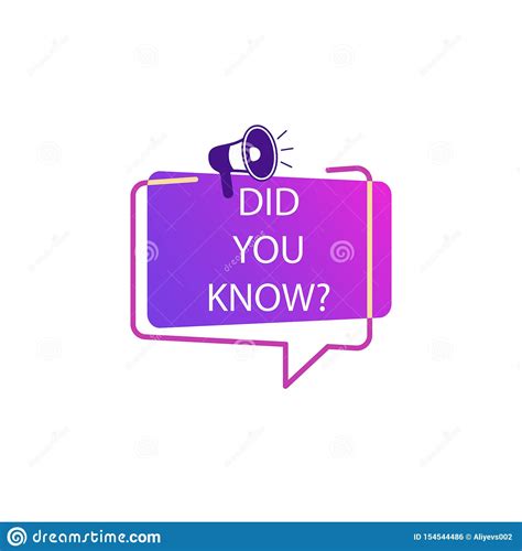 Did You Know Tag Color Megaphone Purple Icon Stock Illustration