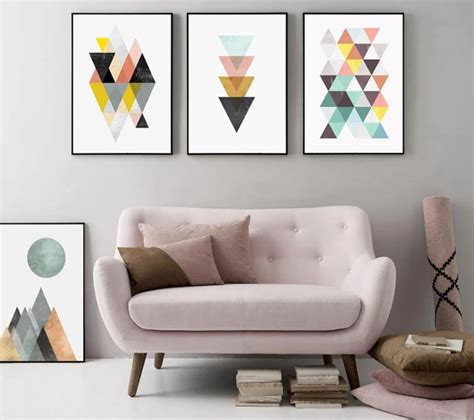 Colorful Nordic Abstract Wall Art Geometric Designs Subdued Colors Fine