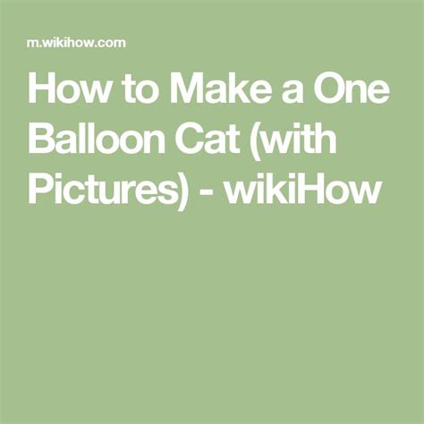 How To Make A One Balloon Cat With Pictures Prize Wheel How To