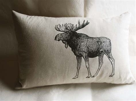 Vintage Moose Pillow Classic Vintage Woodland Animal Cushion