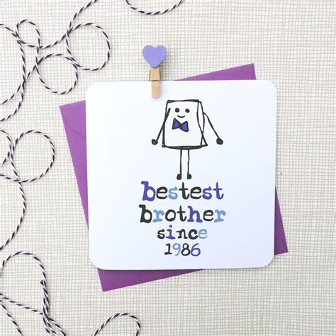 Blank inside for your message. 'bestest Brother' Birthday Greeting Card By Parsy Card Co ...