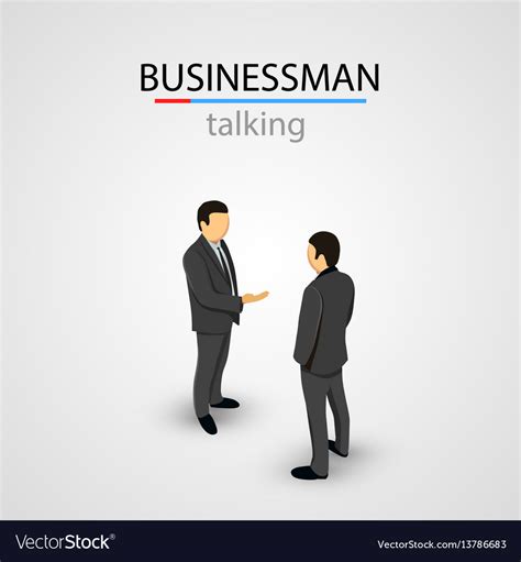 Two Businessmen In Suits Talking Royalty Free Vector Image