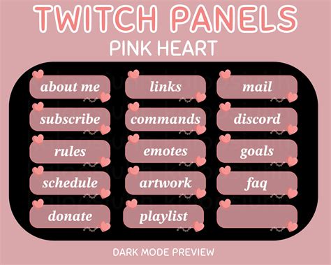 40 Cute Pink Heart Twitch Stream Panels Etsy