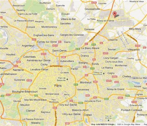 Charles De Gaulle Airport On Map Of Paris World Easy Guides