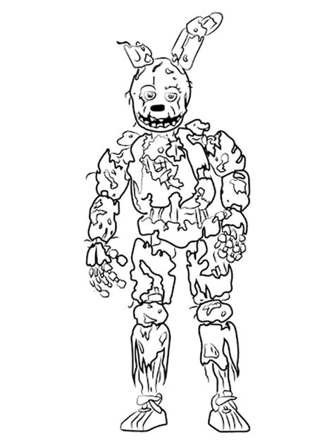 Fnaf Springtrap Coloring Page Free Printable Coloring Pages Download
