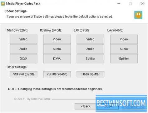 Any player compatible with directshow. Media Player Codec Pack for Windows PC Free Download