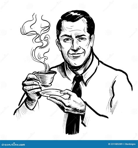 Man Drinking Coffee Stock Illustration Illustration Of Sketch 231585289
