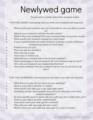 The 16 best couple games for just two players. Host a Couples "Newlywed Game" Night- FREE Printable ...