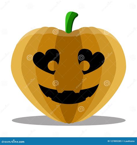 Halloween Pumpkin With A Heart Shape Stock Vector Illustration Of