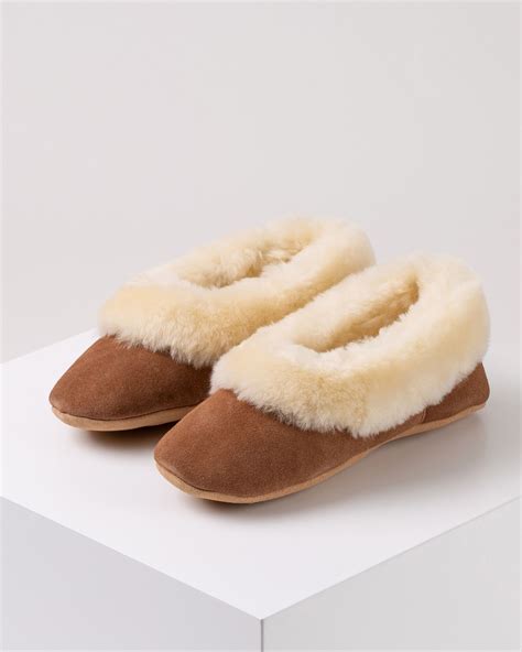 The Queen Ballet Sheepskin Slippers With Cuff Detailing Are Always Made