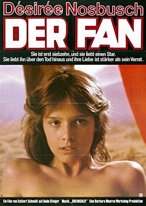 A Movie Poster For The Film Der Fan With A Nude Woman On It S Chest