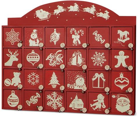 Wooden Sleigh Christmas Advent Calendar With Santa And Gift Boxes My