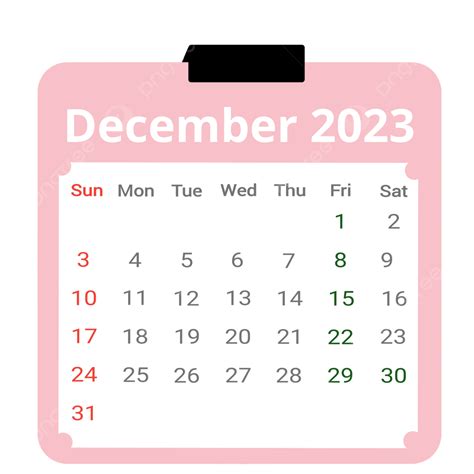 December Calendar Png Picture Calendar December 2023 Calendar