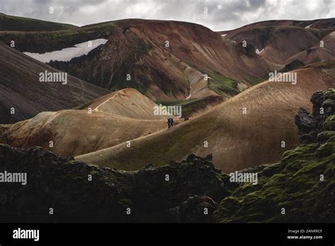 Landmannalaugar Valley In Icelandic Highlands August 2018 Stock Photo