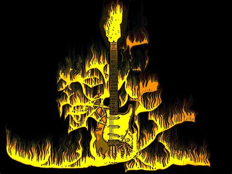 38 Guitar On Fire Wallpaper On Wallpapersafari