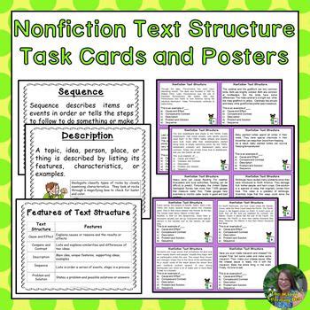 Informational text is a type of nonfiction. Nonfiction Text Structure Task Cards and Posters for 3rd ...