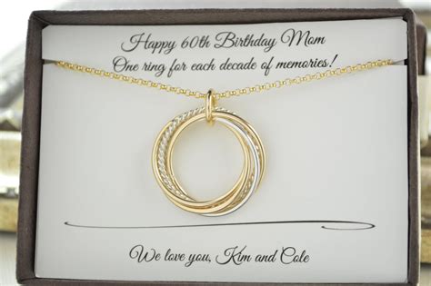 We have fab spa days, pampering treats and delicious sweet treats, ready to make their day amazing! 60th Birthday jewelry for women, 6 Mixed metals necklace, 60th Birthday gifts for mom, 6th ...