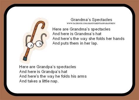 Grandmas Spectacles Free Nursery Rhymes Preschool Activities