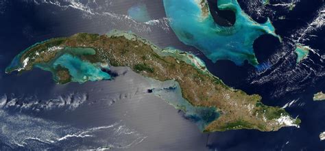 Cuba From Satelite Cuba Satellite Image Aerial View