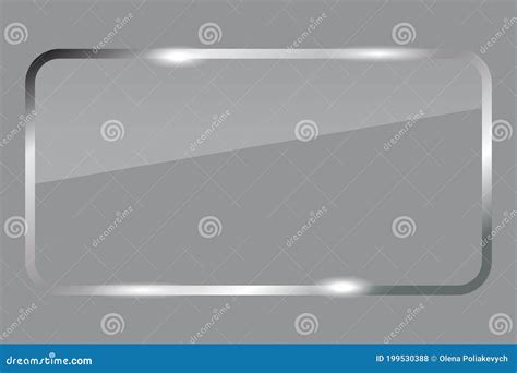 Silver Frame Vector Illustration Of A Shiny Square Metal Border