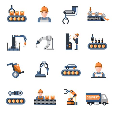 Production Line Icons 459165 Vector Art At Vecteezy