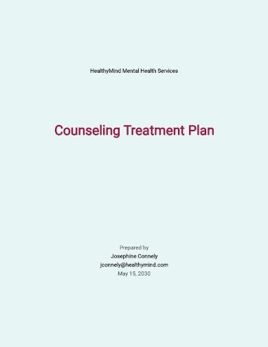 Counseling Treatment Plan 8 Examples Format Pdf Examples